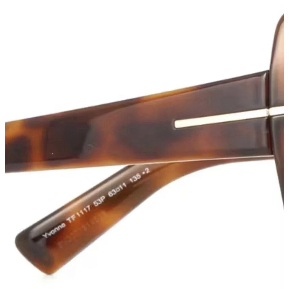 Tom Ford YVONNE FT1117 53P Oversized Sunglasses Blonde Havana Blue Gradient 63mm - Picture 6 of 8